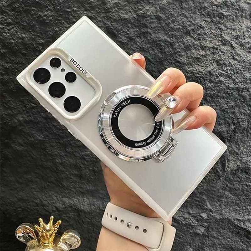 Magnetic Holder Phone Case For Samsung Galaxy S24 Ultra S23 S21 FE S22 S20 Plus A34 A54 A14 A53 Clear Protection