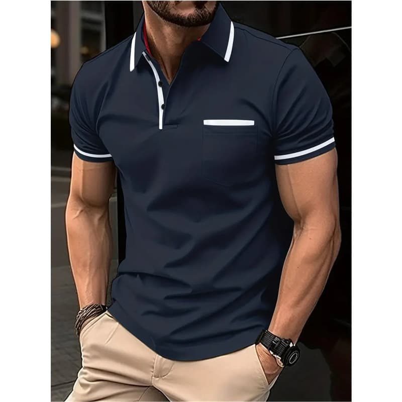 Instagram 2024 Summer Fast Selling POLO Button Pocket Men's Sports Polo Shirt