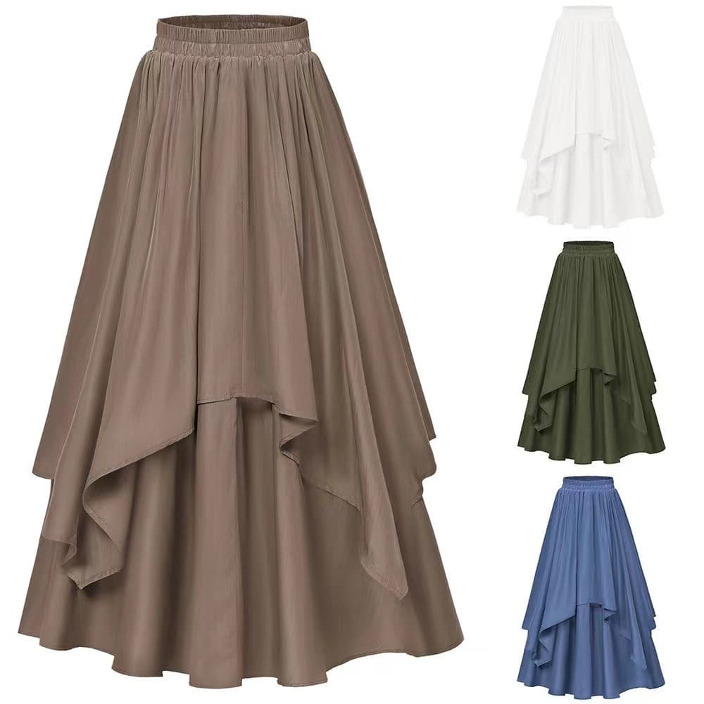 K European And American Style Halloween Costume For Women: Irregular Midi Skirt With Elastic Waist.