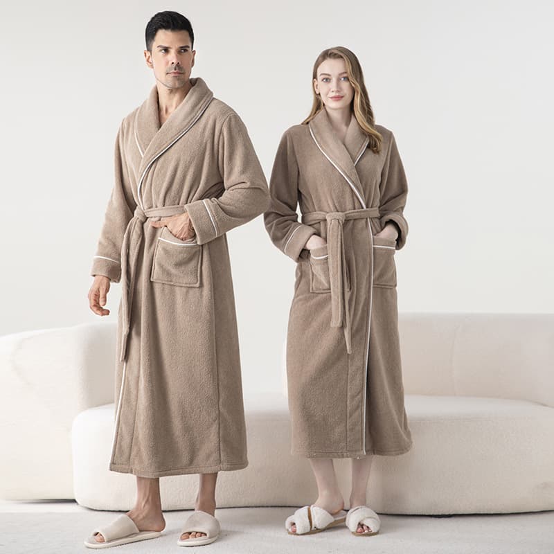 Premium Fleece Bathrobe For Women & Men - Ultra Soft Winter Sleepwear, Long Cozy Loungewear Robe With Thick Plush Fabric, Unisex Homewear