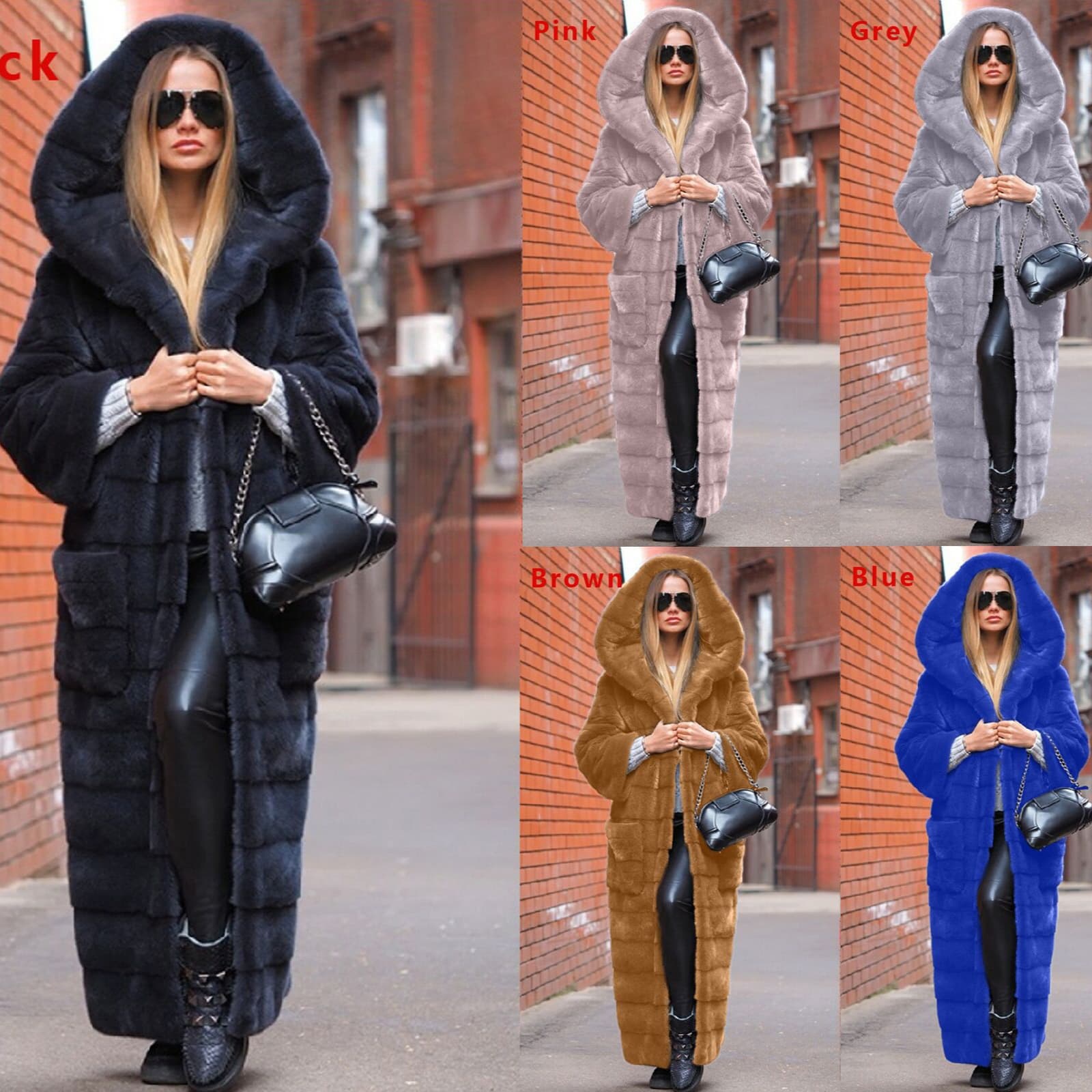 Women's Clothing 2024 Autumn and Winter Luxury Solid Color Fur Coat Hooded Cotton padded Coat Thickened and Lengthened Plush Coat for Women