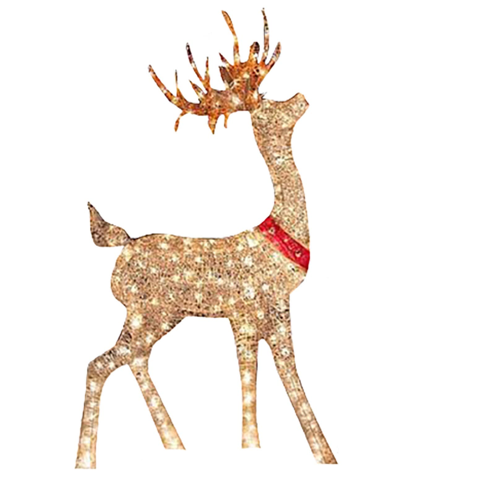 Christmas Outdoor Cute Deer Lighting ,Lighted Christmas Deer Sleigh Outdoor Yard Decoration Winter Decoration For Front Yards