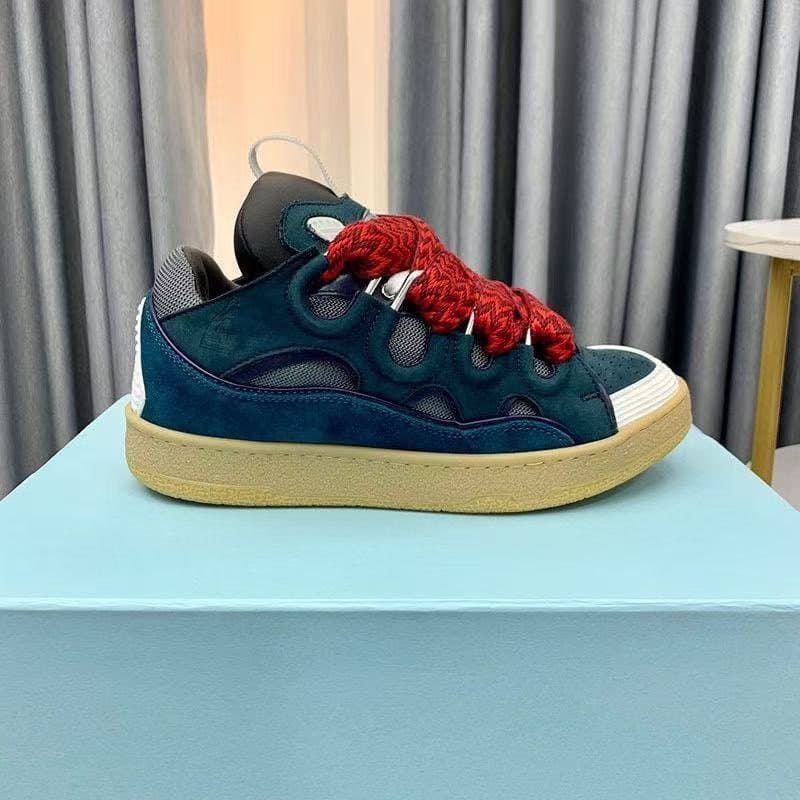 Nouvelles chaussures de sport décontractées CURB pour hommes et femmes, en cuir patchwork à lacets, style cross-frontalier. Nouvelles chaussures d
