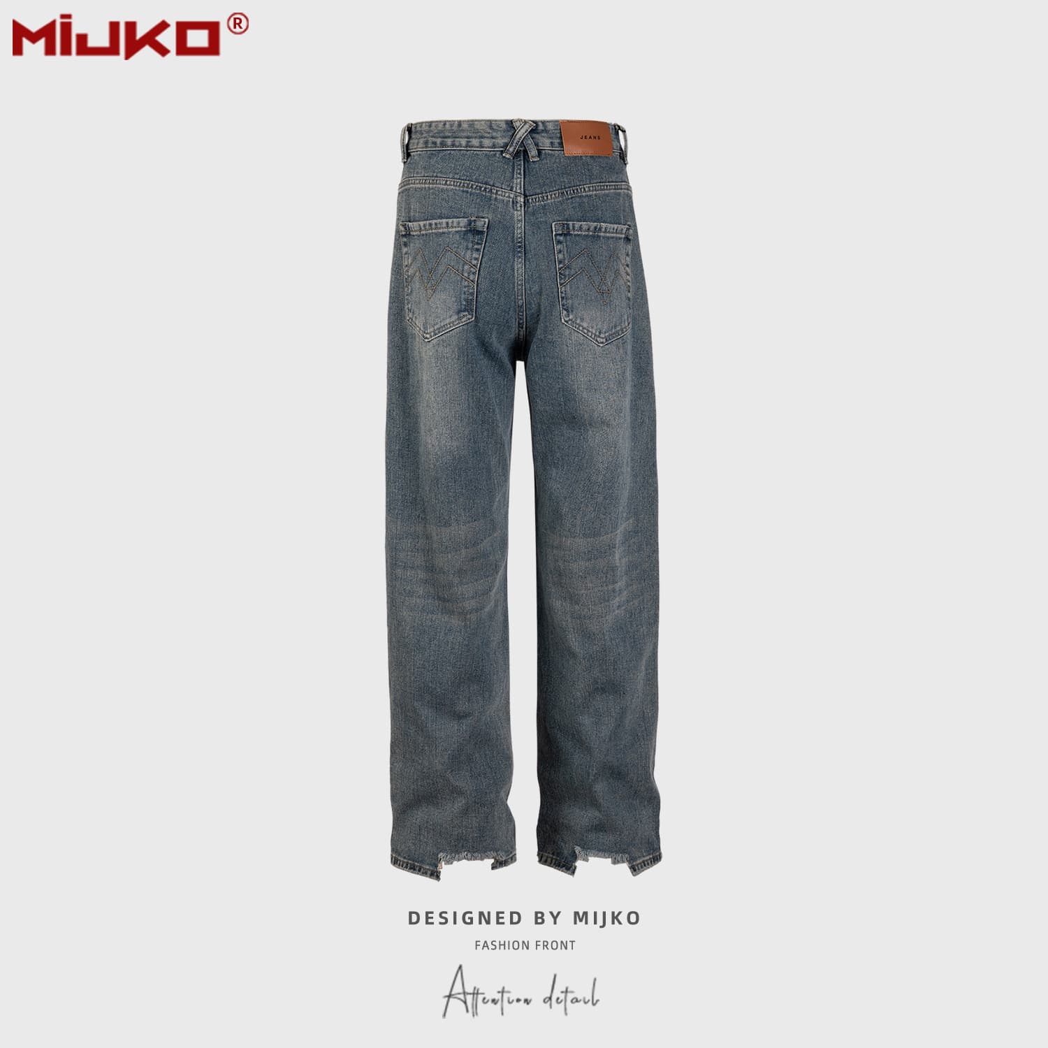 men's and women's urban hip-hop frayed trousers cut trousers for men and women same style blue washed jeans trendy