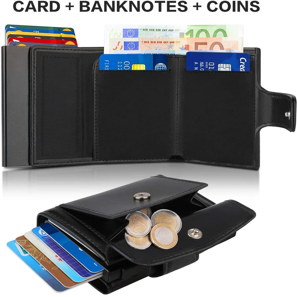 Men's Bags Autumn New Rfid Wallet Men's Aluminum Card Holder Wallet Small Leather Wallet Thin Coin Purse