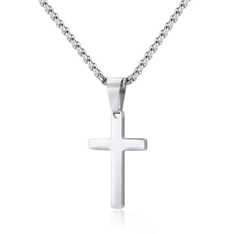 Chaîne torsadée en acier inoxydable, chaîne en os de serpent, chaîne cubaine, pendentif double croix, bijoux, collier en acier titane
