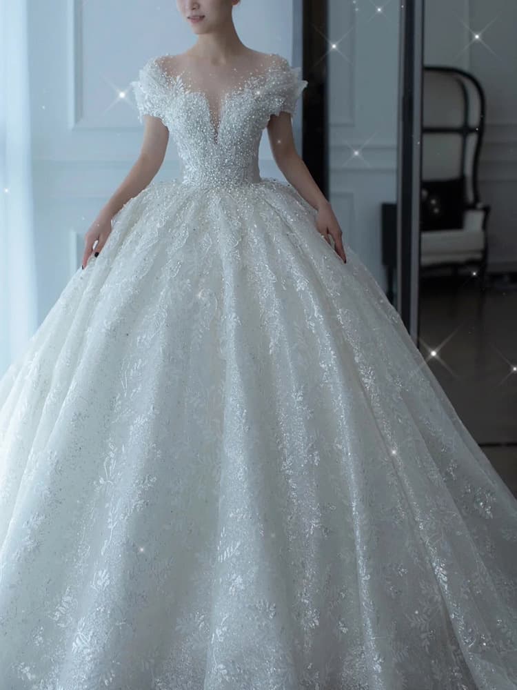 Women's bride princess small pregnant woman tail high-quality
