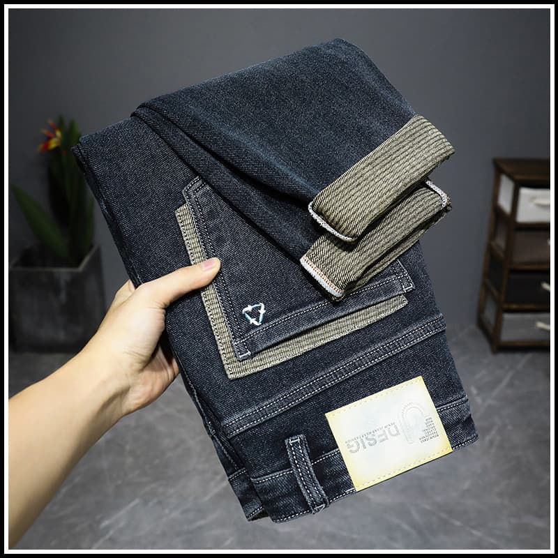 High end jeans men's 2024 spring new trendy brand slim fit versatile and atmospheric small leg pants men