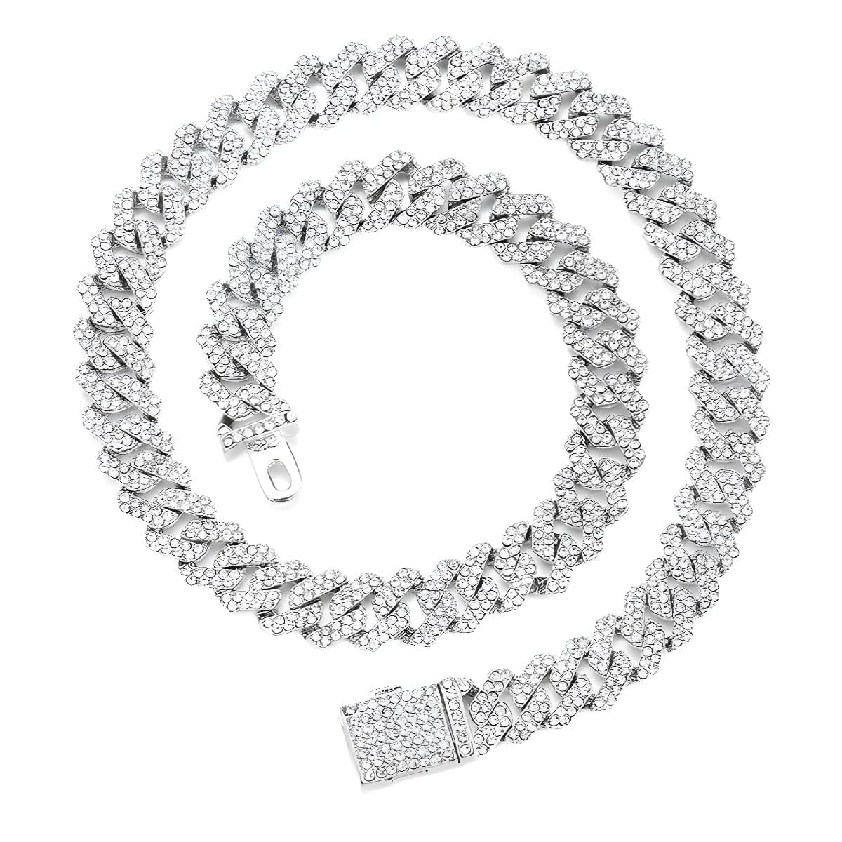 Men's Jewelry Hip Hop Jewelry Full Diamond Necklace Diamond All Match 12mm Diamond Cuban Chain Hip Hop Jewelry