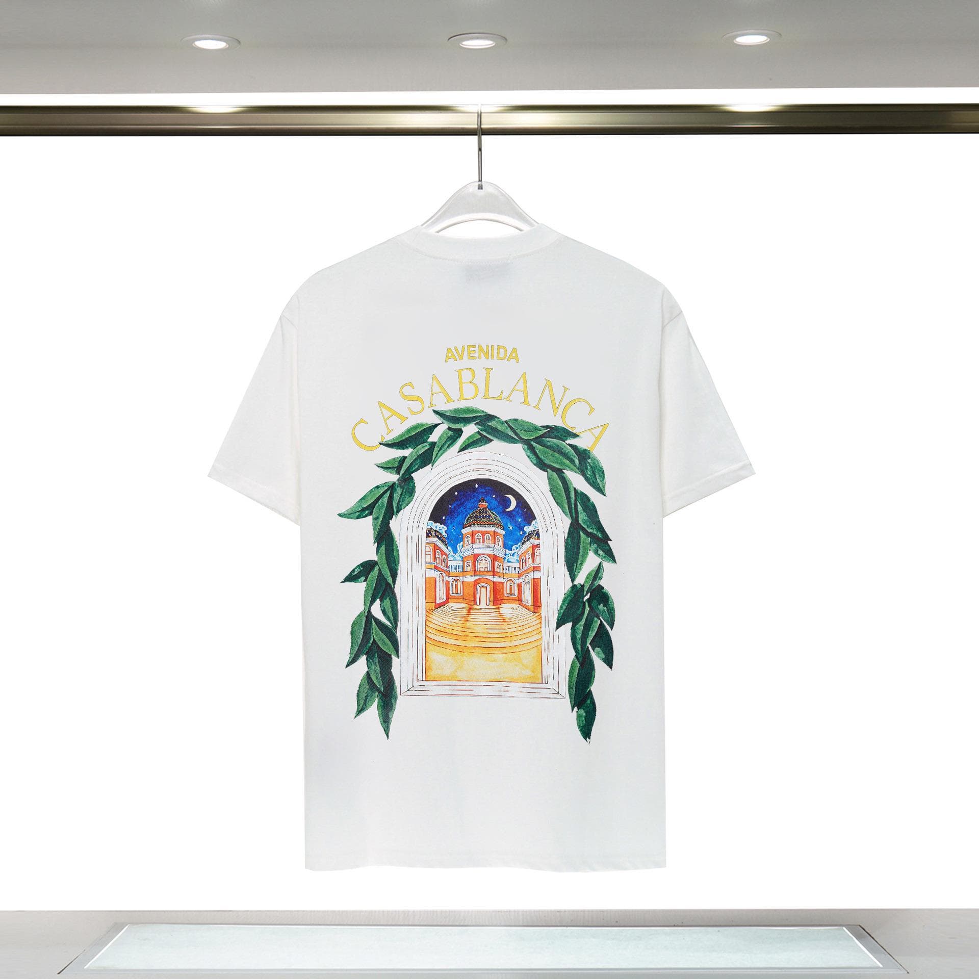 Vêtements pour hommes 24 nouveaux styles Illusion Gate Letter Printing T-shirt à manches courtes à col rond personnalisé