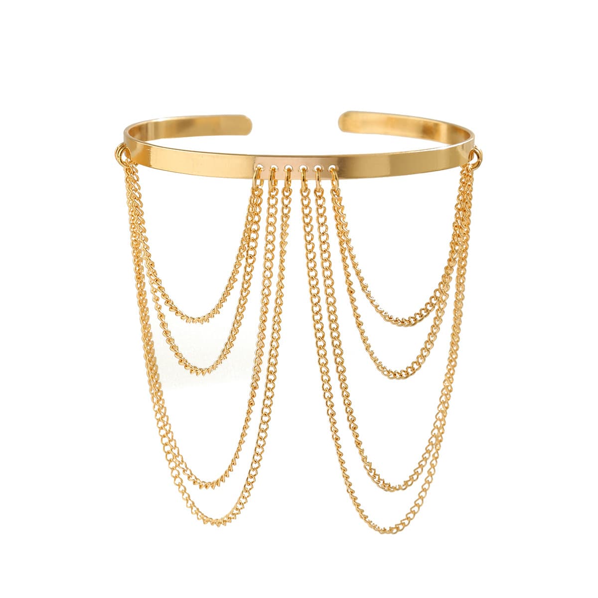 ins Style Butterfly Tassel Open Arm Bracelet For Women Personalized Metal U Shaped Chain Arm Chain Jewelry
