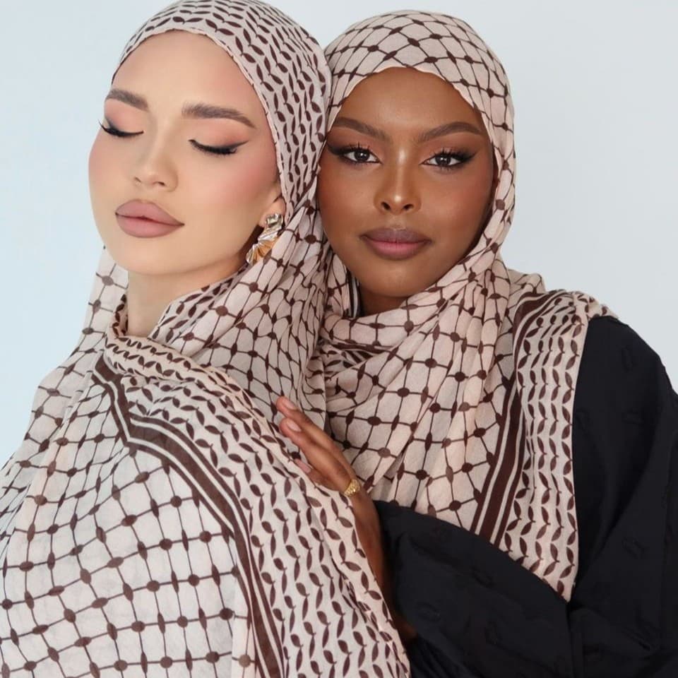 Arabic Style Modal Print Headscarf Long Shawl Desert Scarf Malay Sun Protection Hijab Middle Eastern Wrap Scarf