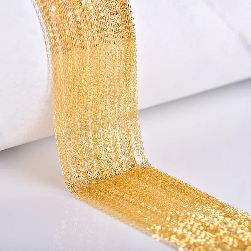 YUNLI Real Gold Necklace Simple O-shaped Chain Solid AU750 Pendant Chain For Women Fine Jewelry Gift742