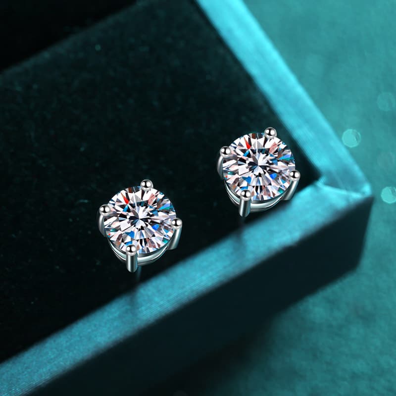 S925 Sterling Silver Fashion Simple Classic Four Claw Earrings Earrings Moissanite Earrings For Women