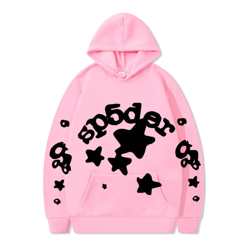 Sweat à capuche unisexe SP5DER imprimé toile d'araignée, marque tendance européenne et américaine, grandes tailles, coupe ample.