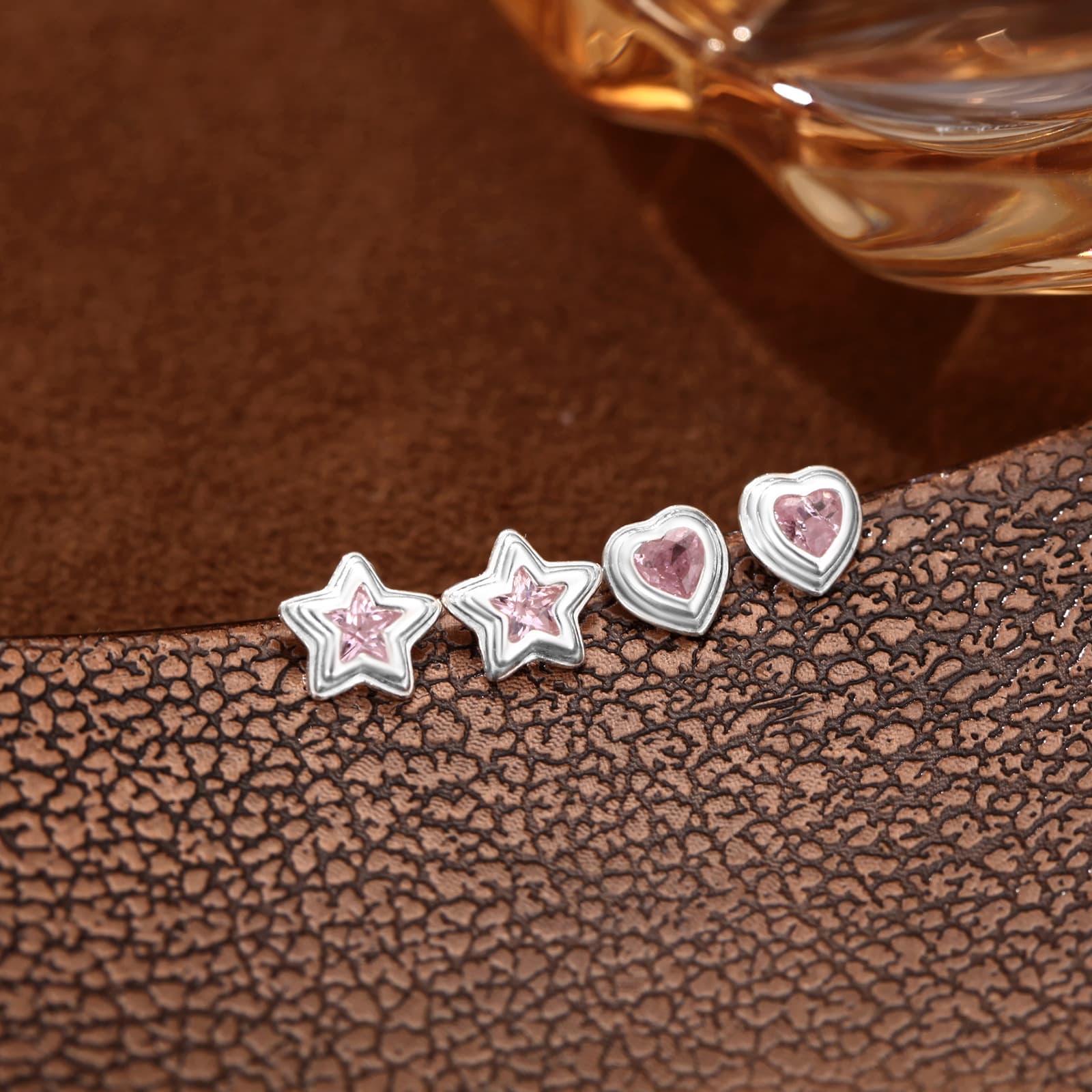 S999 Sterling Silver Star Earrings For Women Girlish Light Luxury Stud Earrings