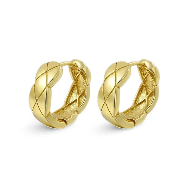 Hot Selling Fashion Quilted Line Texture Ear Cuffs Unisex Trendy Personality Hoop Earrings