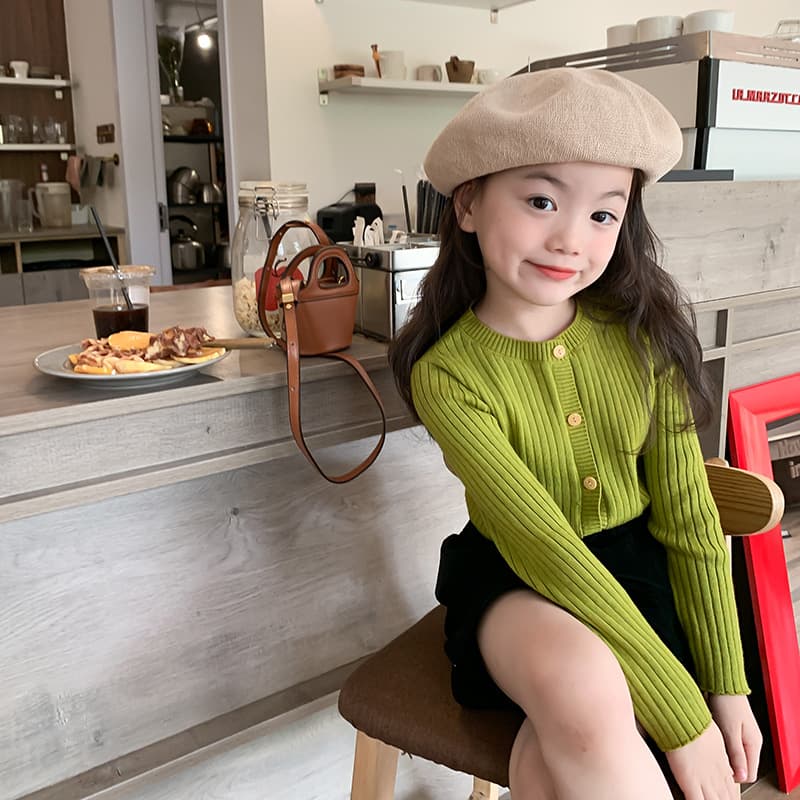 Girls' Stylish Knit Cardigan – Short Sleeveless Sweater For Autumn (90-160cm) – Soft & Breathable Polyester Blend