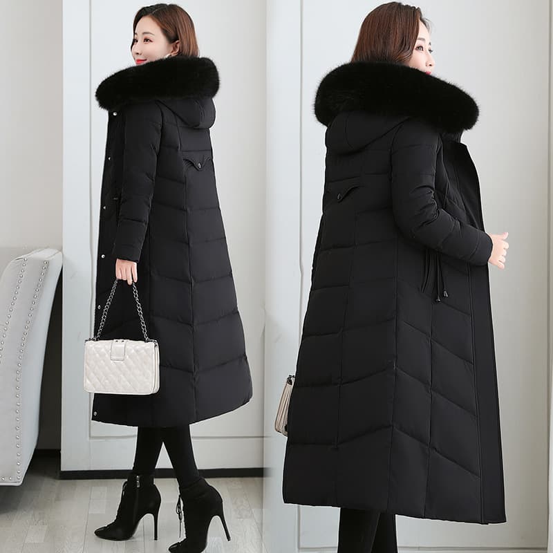 Women's Clothing Winter Cotton Coat Fashionable Large Fur Collar Khaki Down Cotton Coat And Jacket