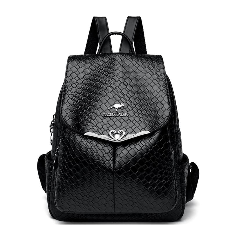 Women's Bags 2024 new large capacity woven pattern ladies backpack soft leather multi-purpose middle-aged women's bag mother bag