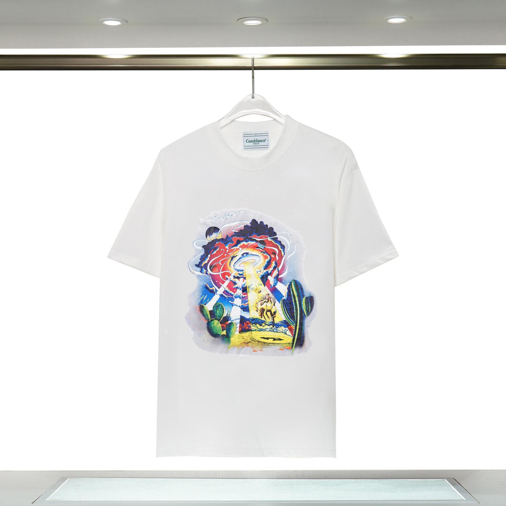 Vêtements pour hommes 24 nouveaux styles Illusion Gate Letter Printing T-shirt à manches courtes à col rond personnalisé