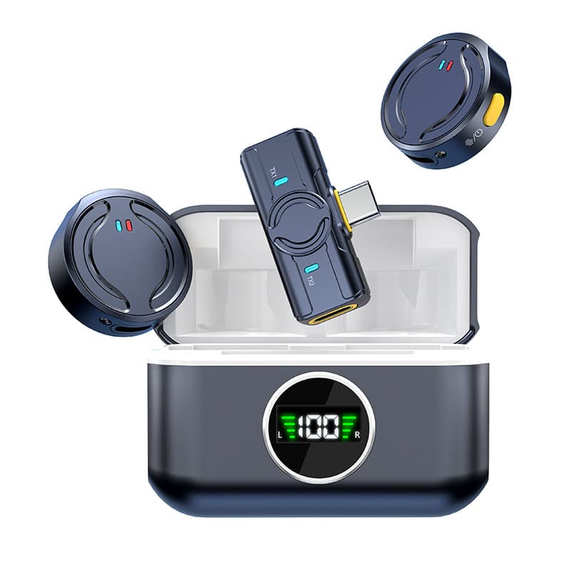 New Q81 Wireless Collar Microphone One To Two With Charging Compartment Douyin Live Broadcast Intelligent Noise Reduction Wireless Mini
