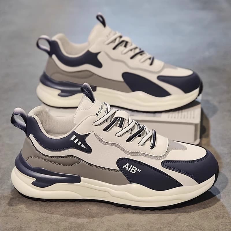 New youth leather sports running all match leisure dad anti-slip fashionable shoes