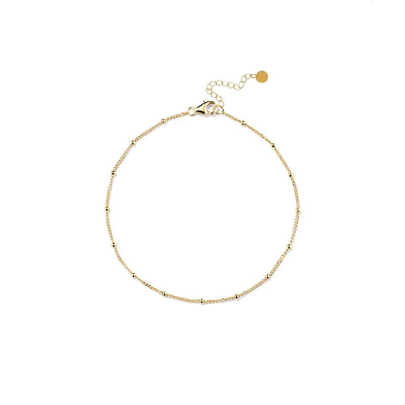 Round bead side chain plain chain necklace female light luxury niche design high end fashion versatile hand jewelry