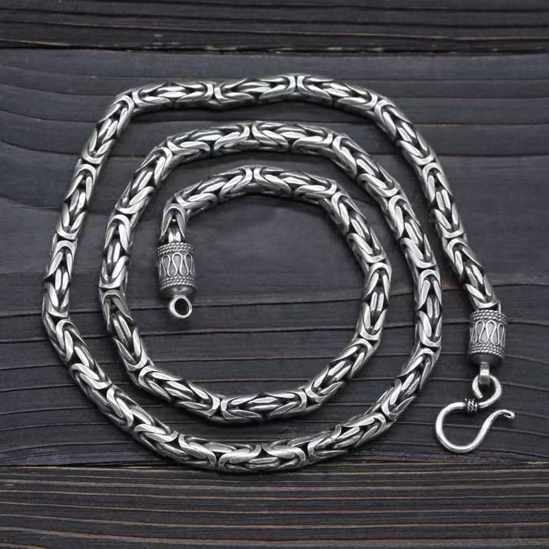 Ethnic Peace Pattern Necklace For Men, Cuban Trendy Brand Dragon Bone Chain, Fashionable Punk Bold Hip-Hop Style