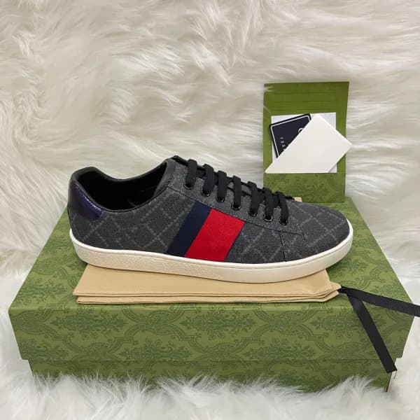 Baskets en cuir de qualité supérieure pour hommes et femmes, chaussures de course à rayures brodées Ace Bee