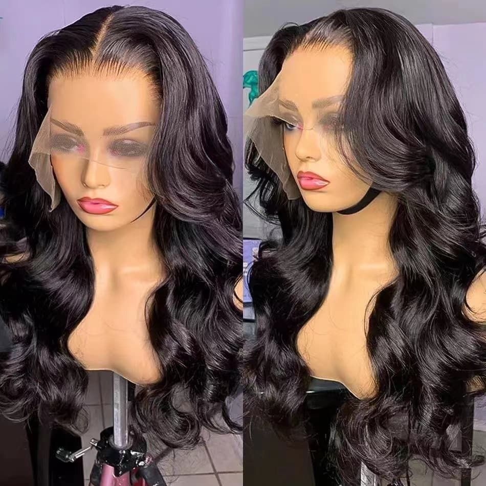 Voluminous Wavy Synthetic Hair Wig For Women - Long Curly Lace Front Wig With Adjustable Bangs (12"-26")