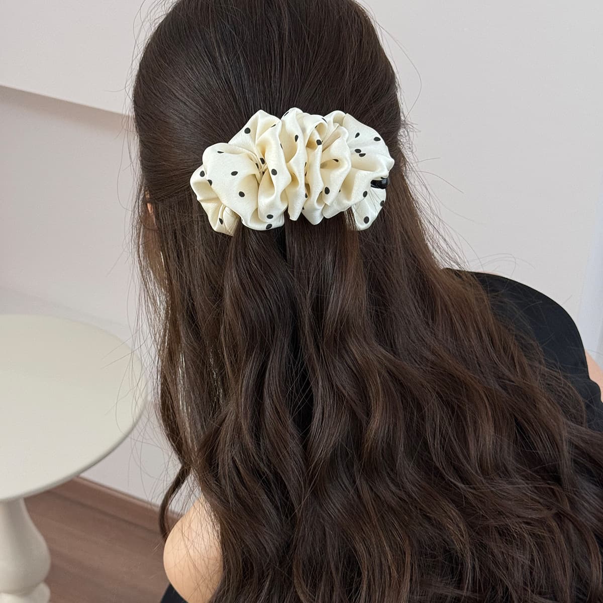 New Ruffled Cloud Bubble Accessories Polka Dot Floral Claw Sweet Girl Atmosphere Banana Hair Clip 2025 Hot Style For