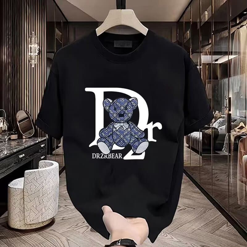 Men's Clothing Cotton Printed Men's Short Sleeved T Shirt 2025 New Summer Hot Selling Trend Casual Round Neck T Shirt