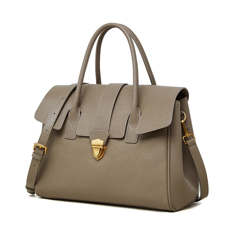 Vintage Leather Tote Bag Plant-tanned Cowhide Large Capacity Briefcase Large Commuter Bag For Women On Business Trips