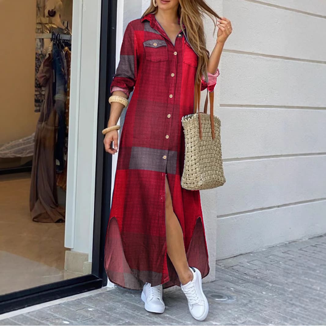 Women's Clothing Spring And Summer Shirt Loose Fashion Striped Mid Length Women's Shirt