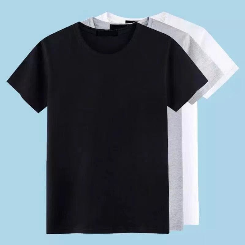 Men's Clothing Short sleeved T shirt for men, pure plain color, pure black, all black, all white, simple summer pure white T shirt top, half sleeves