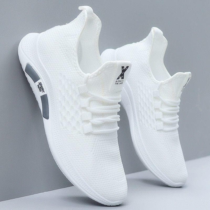 Men's Summer Thin Mesh Casual Sports Shoes Breathable Odor Resistant Super Soft Sole Running Versatile White Shoes