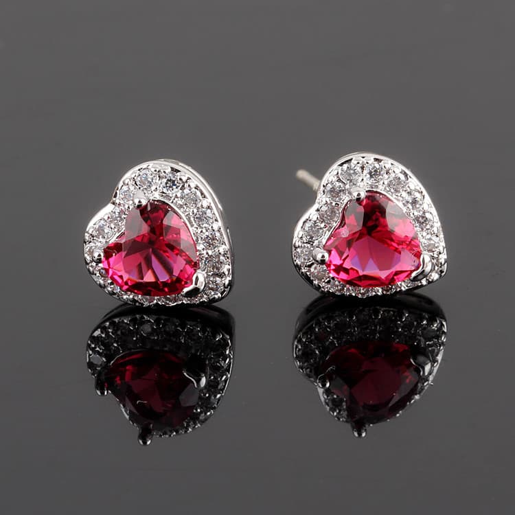 Earrings Crystal Zircon Earrings Simple Earrings 925 Silver Needle Love Shaped