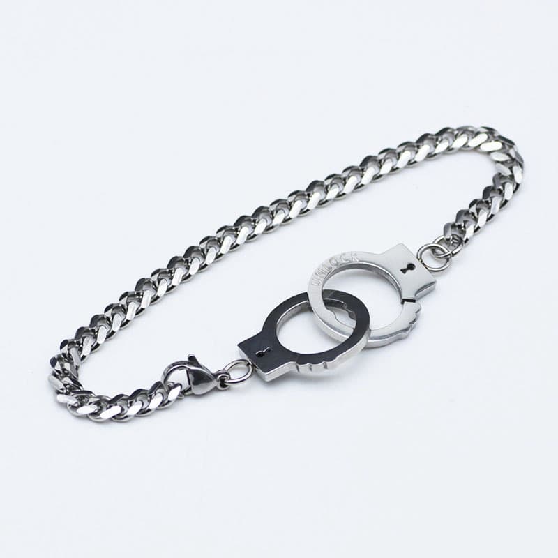 Men And Women's Jewelry Titanium Steel Couple Bracelets Personalized Creative Openable Handcuffs Fashionable And Versatile Accessories