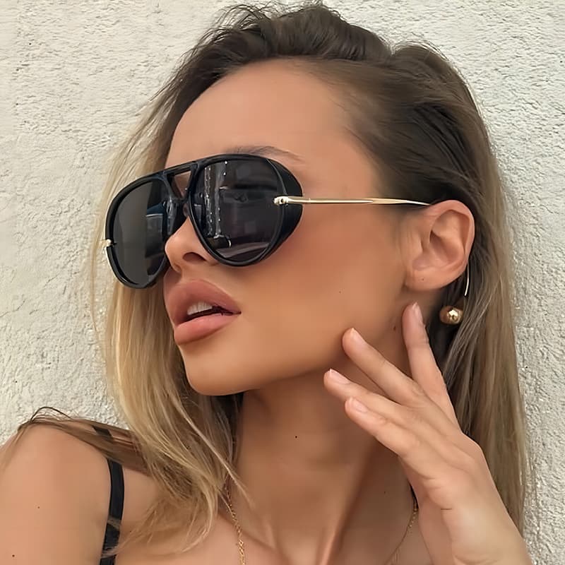 European American Fashion Large-frame Classic Double-bridge Sunglasses, New Cross-border Model, Personalized Outdoor Sun