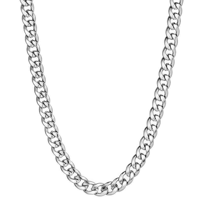 Stainless Hip Hop NK Men's Titanium Steel Cuban Simple Accessory Sweater Chain Niche Jewelry Necklace