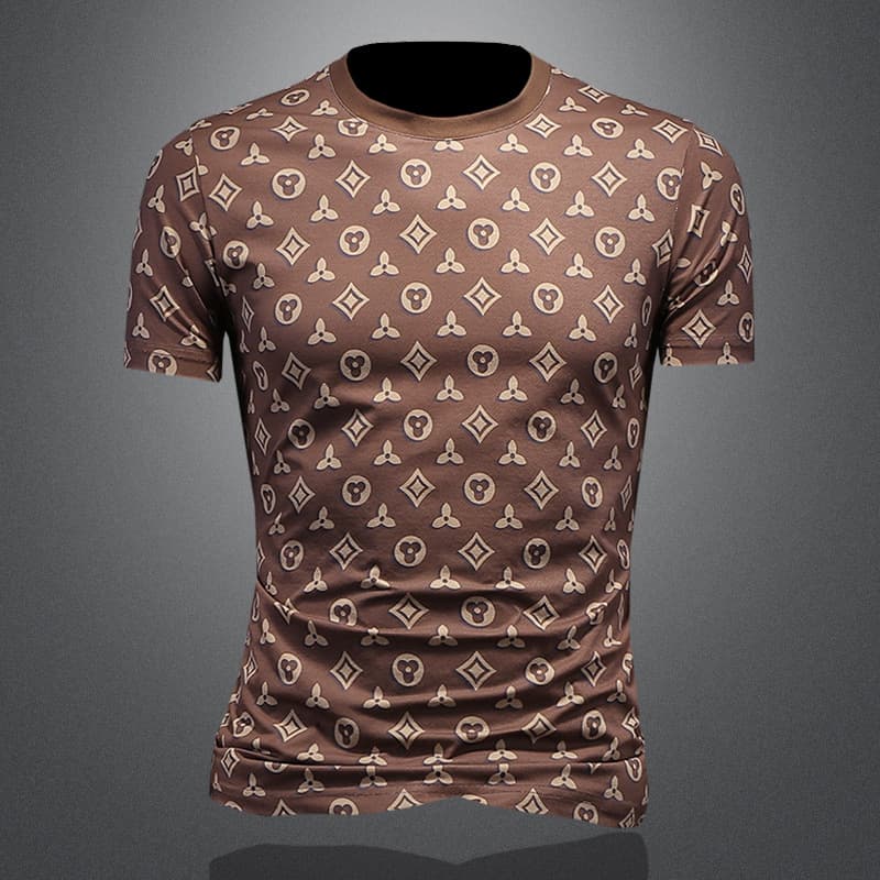 Men's Clothing Summer New Short Sleeved T Shirt Men's Trendy Fashion Round Neck Slim Fit Large Size All Match Men's Wear E2455