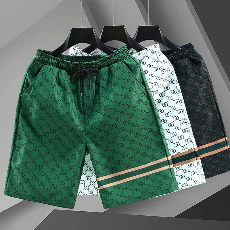 Men's Quick-Dry Breathable Beach Shorts Drawstring Waist Linen-Like Swim Trunks For Vacation And Pool Black White Green M-5XL