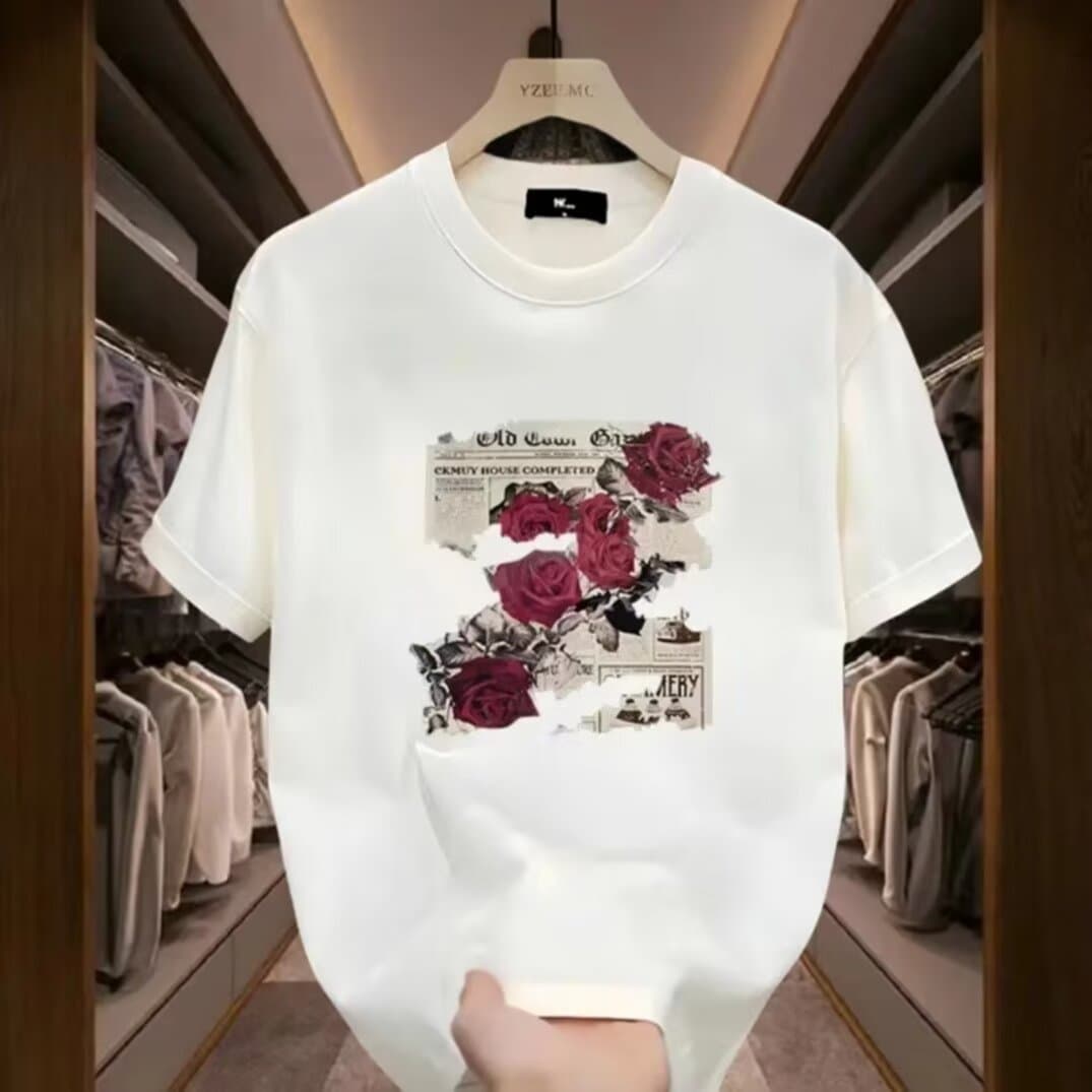 Men's Clothing Pure Cotton Handsome Youth Short Sleeved T Shirt For Men And Women Loose Tops All Match Ins