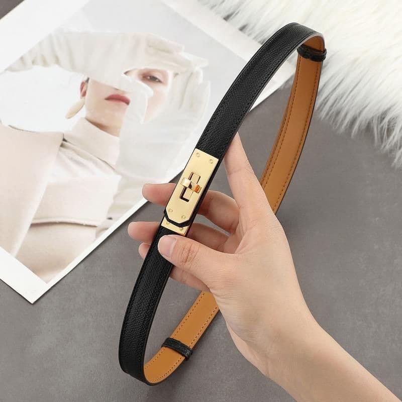 Ceinture H Brand pour femme en cuir véritable, polyvalente, idéale pour manteau, robe, taille affinée, style Kelly tendance