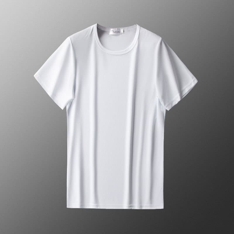 Men's clothing T-shirt men's short-sleeved summer thin V-neck breathable mesh air-conditioning shirt elastic loose large size top