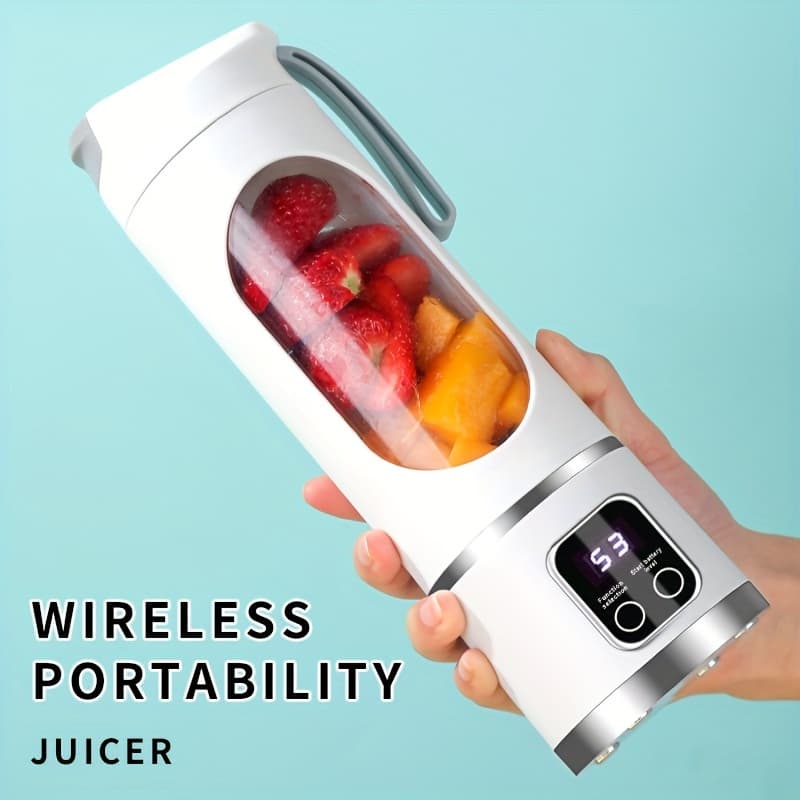 Portable Usb Rechargeable Blender With Led Display Ideal For Smoothies Milkshakes Compact Fresh Juice Mixer Blender
