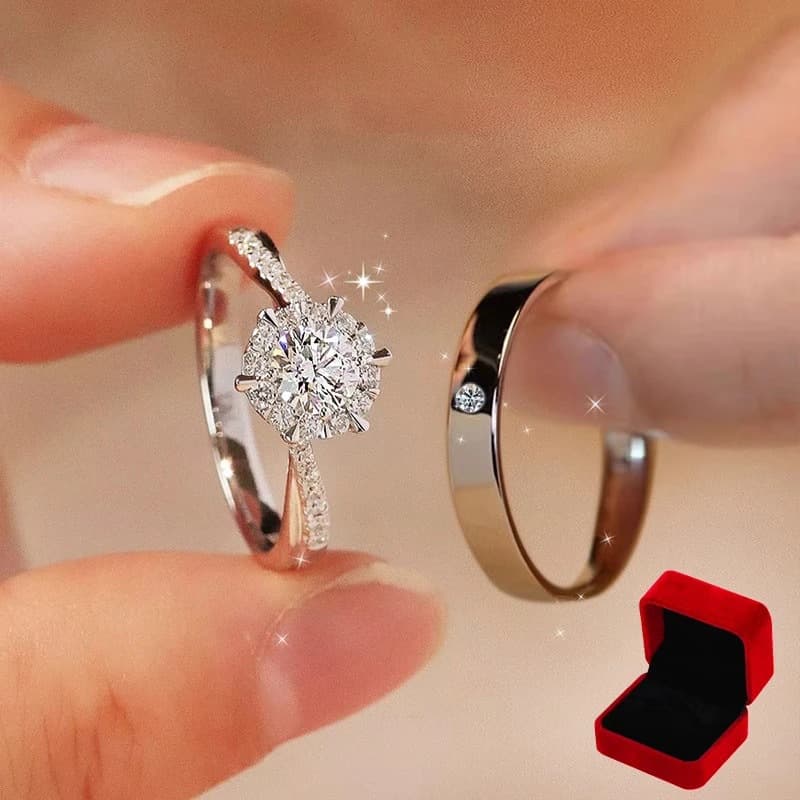 High-End Six-Claw Simulated Diamond For Women. Simple Fashionable Couple Style