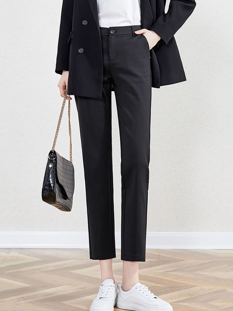 hot selling Summer Office Ankle-length Pencil Pants Women Casual Elegant Slim Pantalones Korean Formal Spodnie High Wasit Trousers