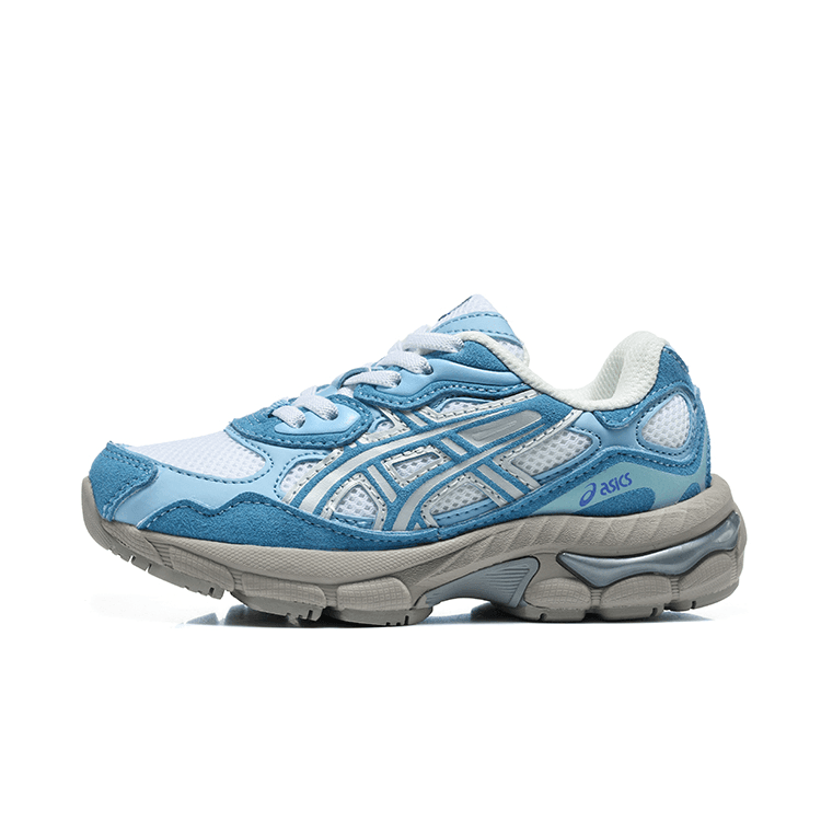 Chaussures de running rétro Asic NYC Series pour enfants, tige en daim et mesh, chaussures de sport respirantes et amortissantes pour enfants